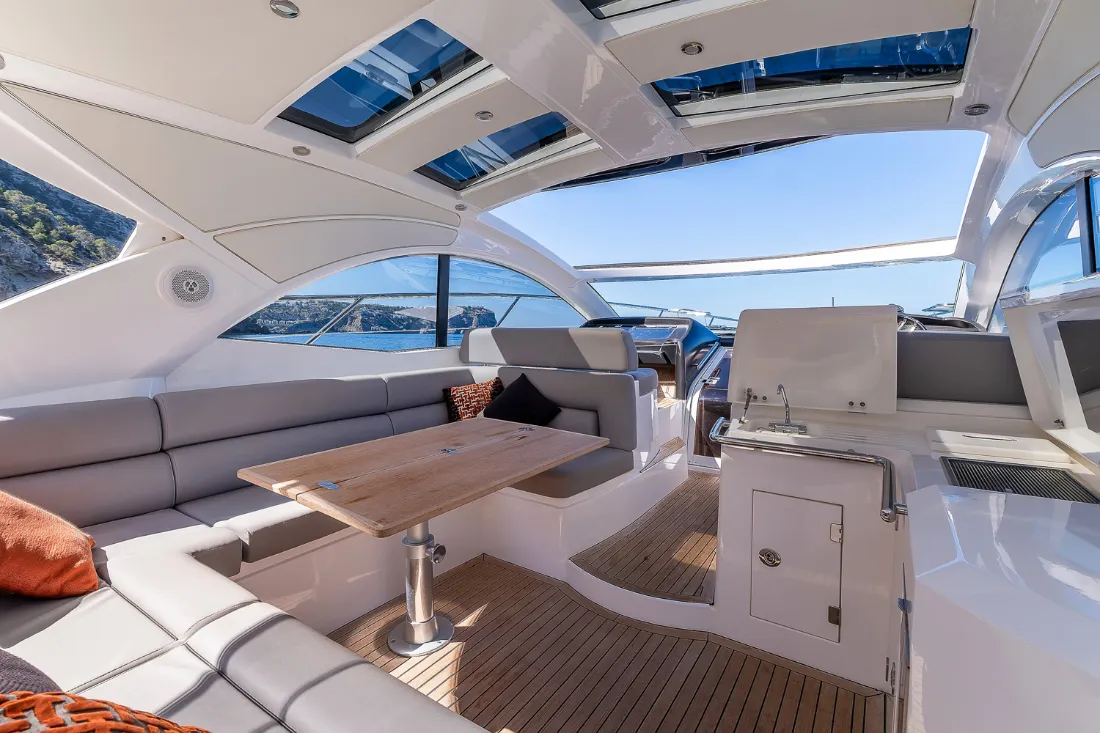 Noon Sunseeker yacht cockpit