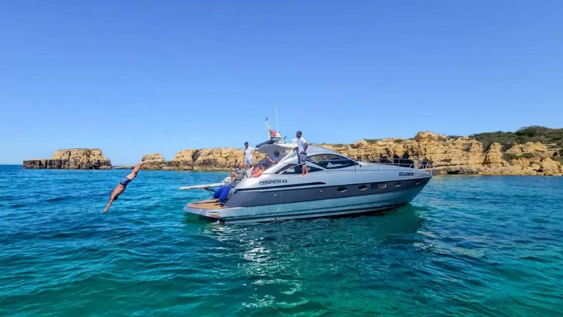 Swimming from the Xclusive yacht in the Algarve